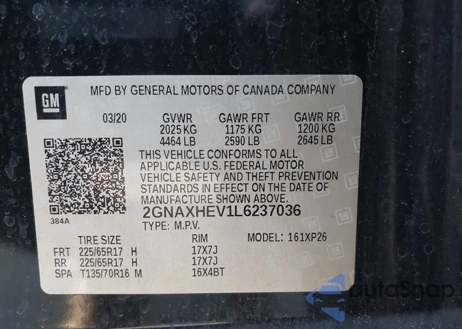 2GNAXHEV1L6237036: 41976499