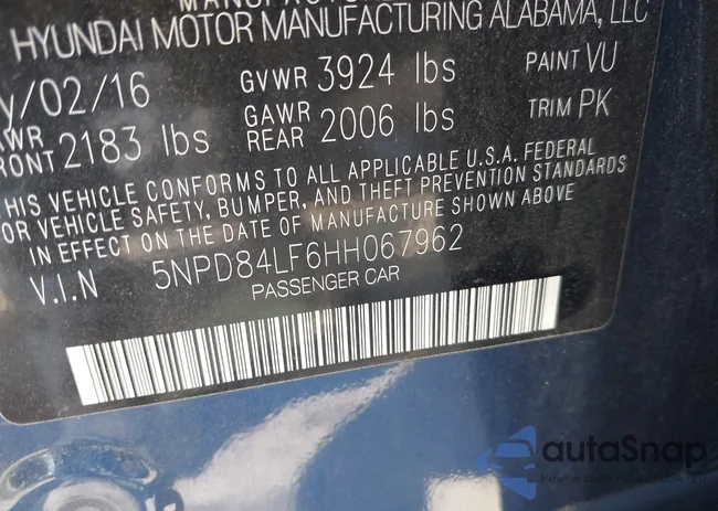 5NPD84LF6HH067962: 41978407