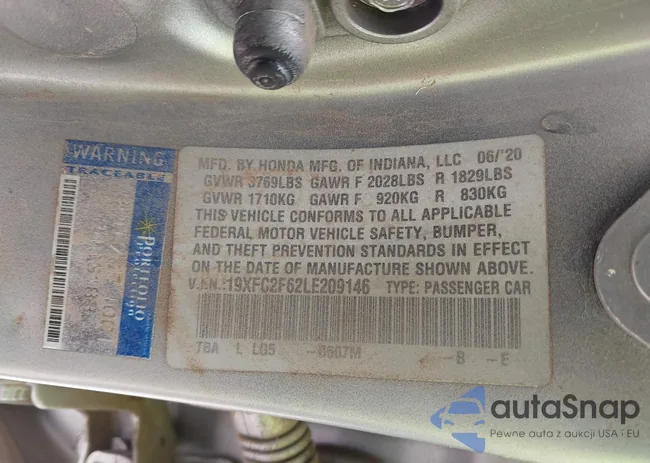 19XFC2F62LE209146: 41977612