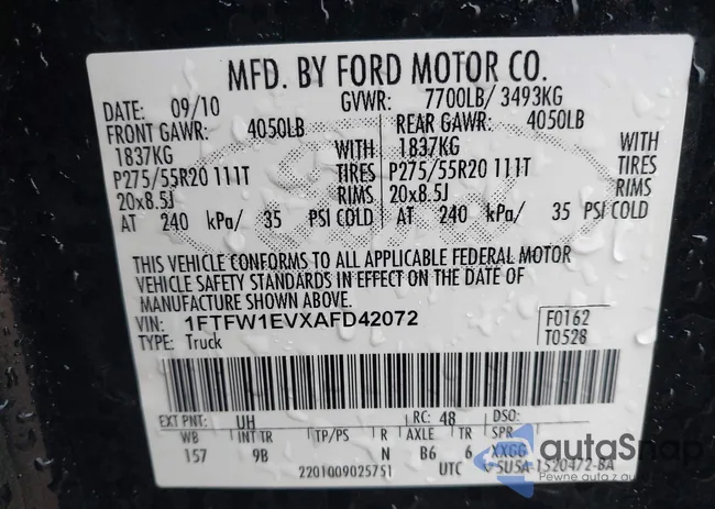 1FTFW1EVXAFD42072: 41977621