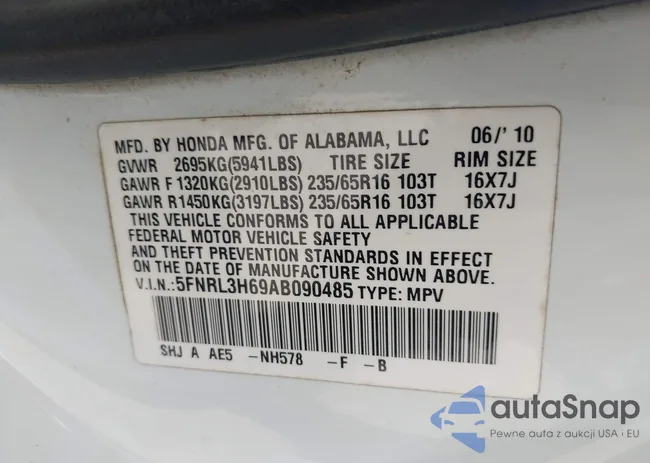 5FNRL3H69AB090485: 41978773