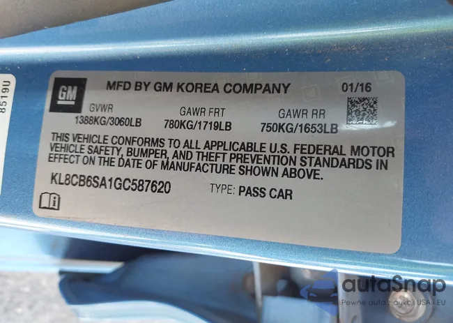 KL8CB6SA1GC587620: 41979743