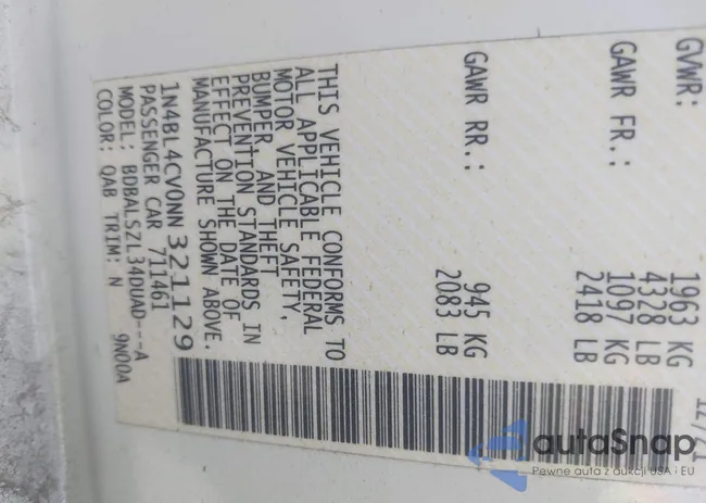 1N4BL4CV0NN321129: 41979785