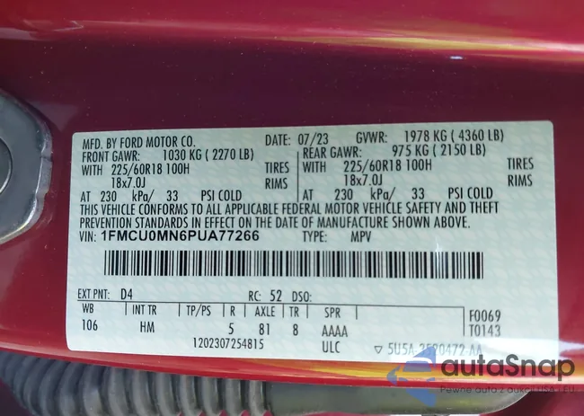 1FMCU0MN6PUA77266: 41980644