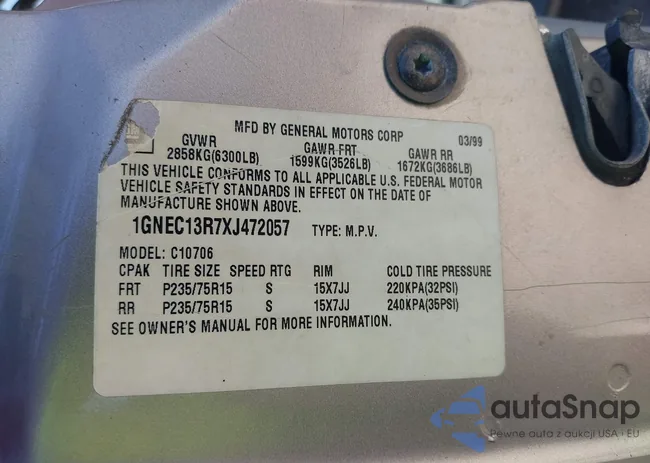 1GNEC13R7XJ472057: 41981934