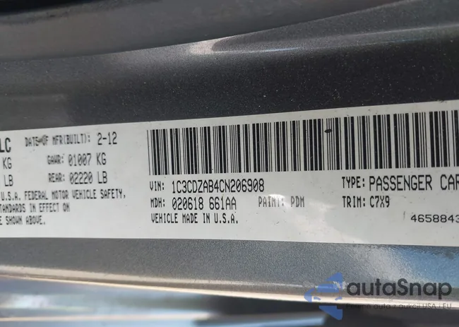 1C3CDZAB4CN206908: 41982452