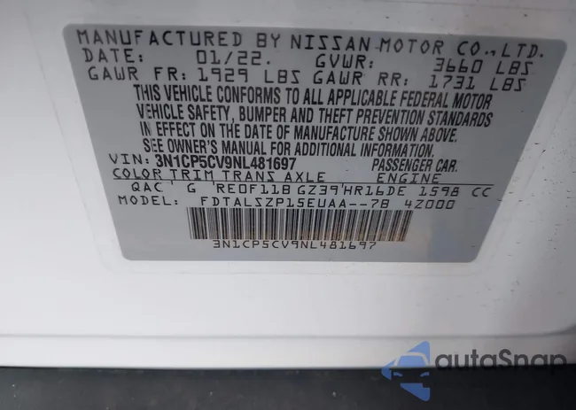 3N1CP5CV9NL481697: 41981736