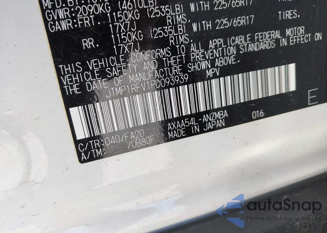 JTMP1RFV1PD093939: 41981807