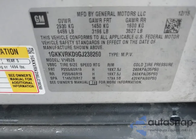 1GKKVRKD9GJ238260: 41982955