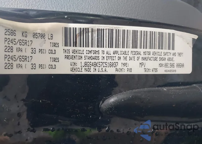 1J8GS48K57C516037: 41982692