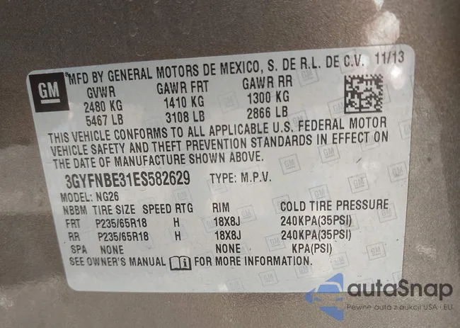 3GYFNBE31ES582629: 41984147