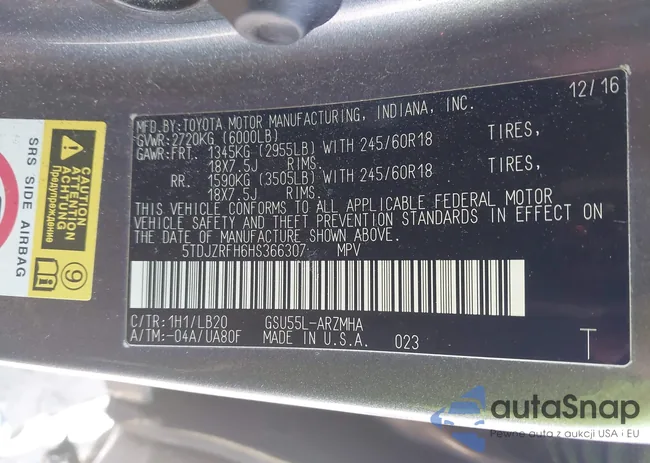 5TDJZRFH6HS366307: 41984299