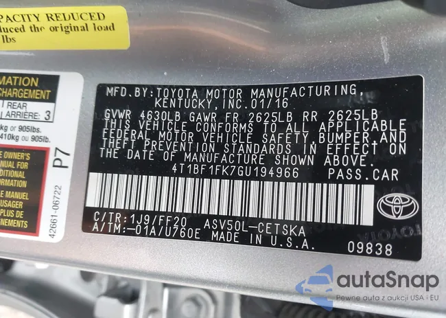 4T1BF1FK7GU194966: 41983532