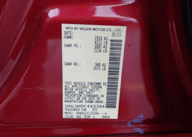 1N4AL3AP0FC443304: 41986062