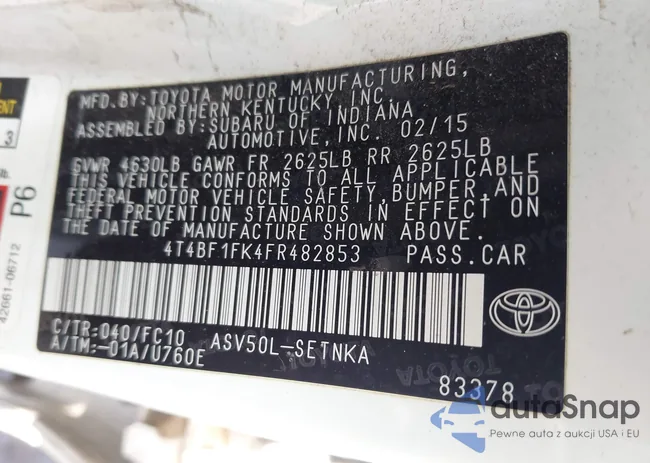 4T4BF1FK4FR482853: 41985544