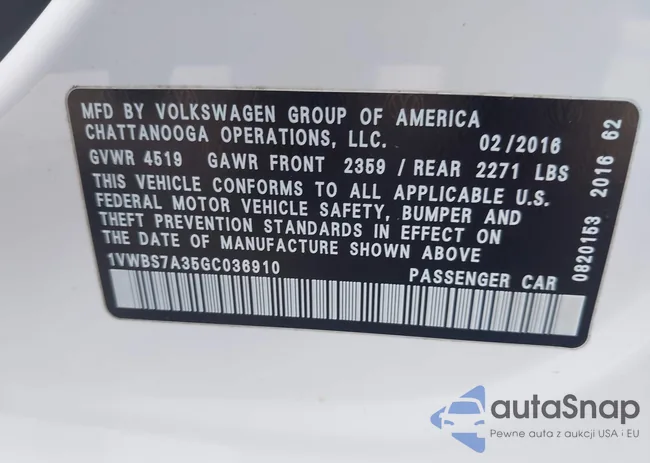 1VWBS7A35GC036910: 41987411