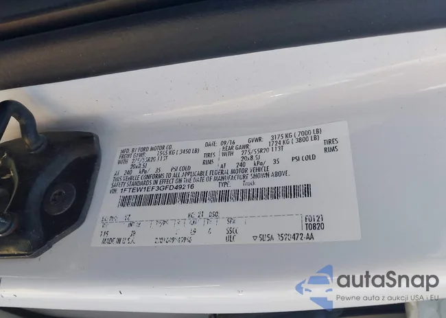 1FTEW1EF3GFD49216: 41987442