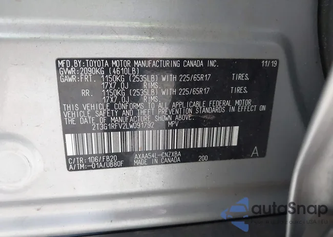 2T3G1RFV2LW091792: 41986751