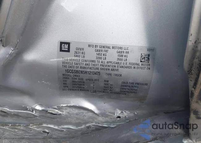 1GCGSBEN5H1213475: 41988209