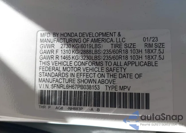 5FNRL6H67PB038153: 41988268