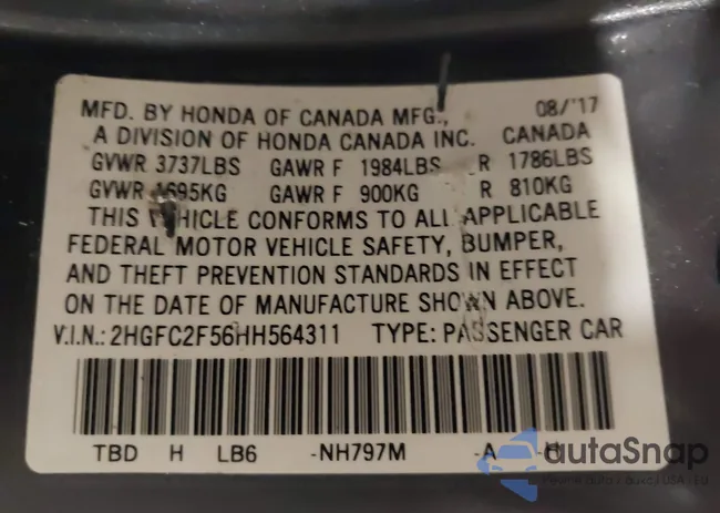 2HGFC2F56HH564311: 41987738