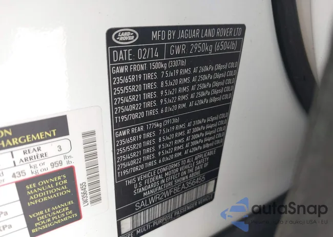 SALWR2WF8EA356455: 41987860