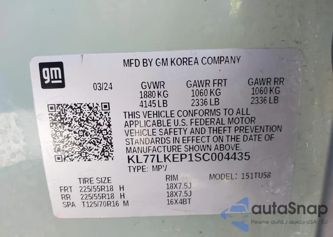 KL77LKEP1SC004435: 41989254