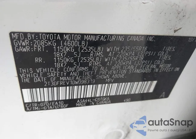 2T3DFREV1DW098319: 41989475