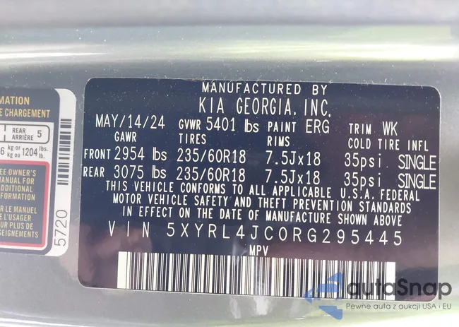 5XYRL4JC0RG295445: 41989500