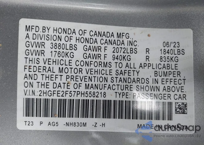 2HGFE2F57PH558218: 41988722