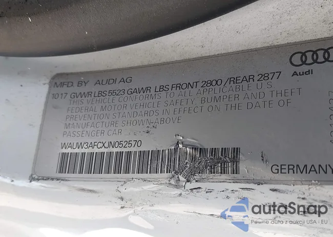 WAUW3AFCXJN052570: 41990238