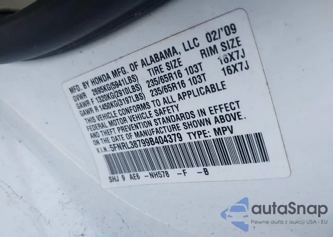 5FNRL38799B404379: 41990398