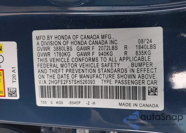 2HGFE2F57SH526393: 41990413