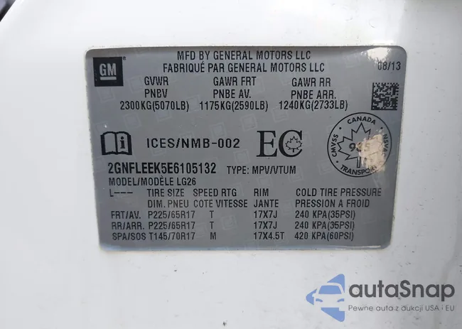 2GNFLEEK5E6105132: 41989873