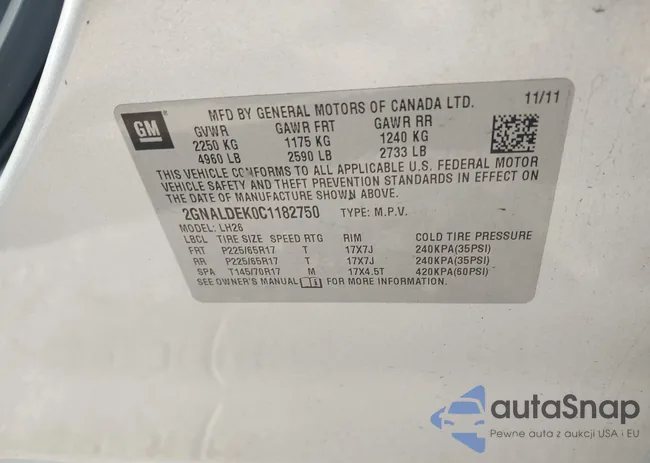 2GNALDEK0C1182750: 41991006