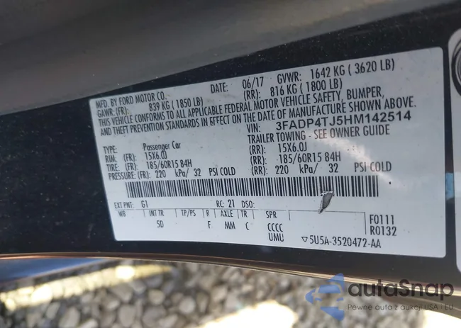 3FADP4TJ5HM142514: 41991109