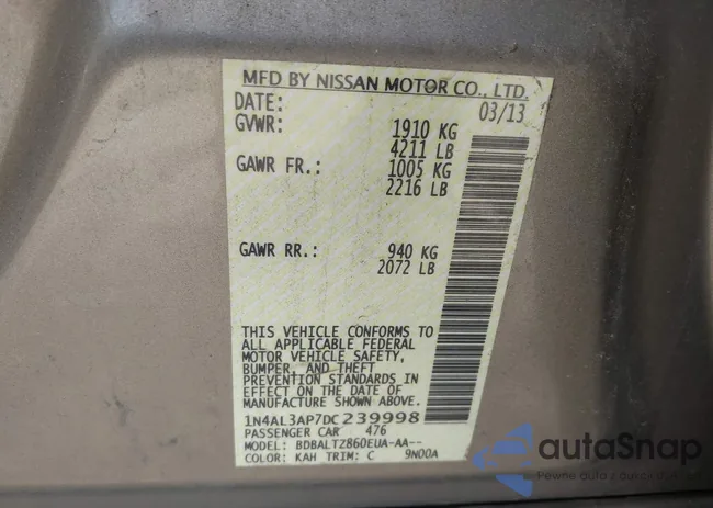 1N4AL3AP7DC239998: 41991240