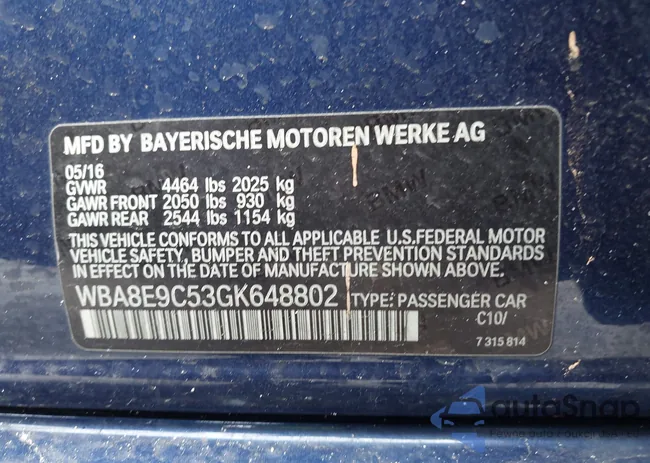 WBA8E9C53GK648802: 41991374