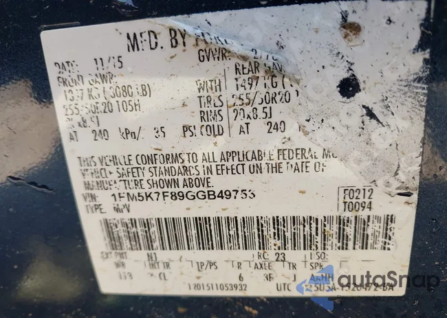 1FM5K7F89GGB49753: 41991381