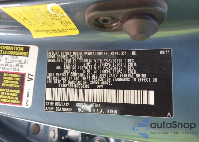 4T3BK3BB4BU058386: 41990833