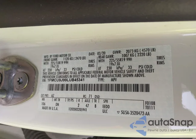 1FMCU9J99LUB45341: 41992083