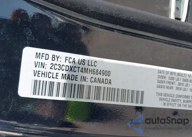 2C3CDXCT4MH684900: 41992358