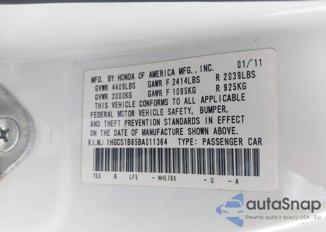 1HGCS1B85BA011364: 41992433