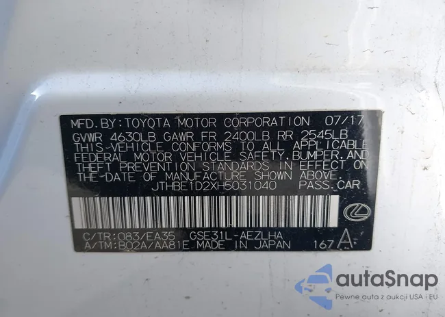 JTHBE1D2XH5031040: 41991511