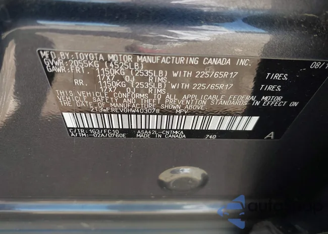 2T3WFREV0HW403078: 41991561