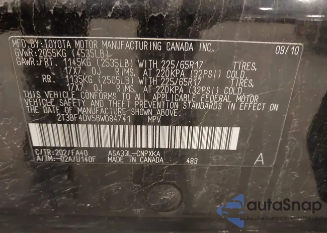 2T3BF4DV5BW084741: 41991694