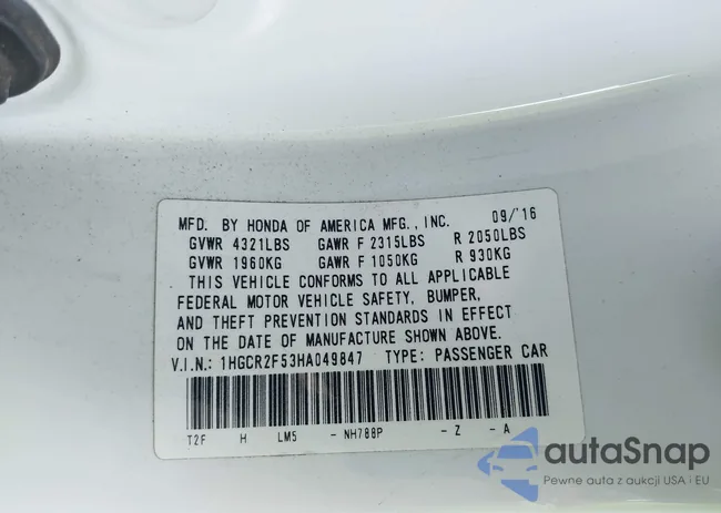 1HGCR2F53HA049847: 41991882