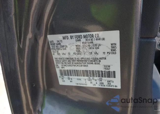 1FMCU0D79CKC81843: 41992984