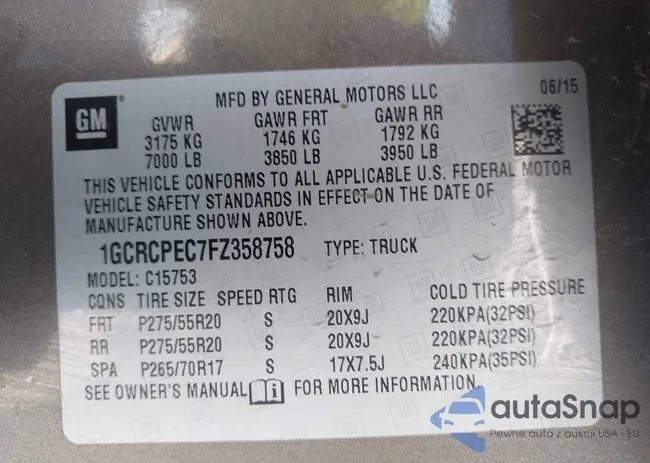 1GCRCPEC7FZ358758: 41993028