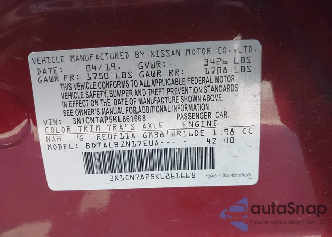 3N1CN7AP5KL861668: 41993381